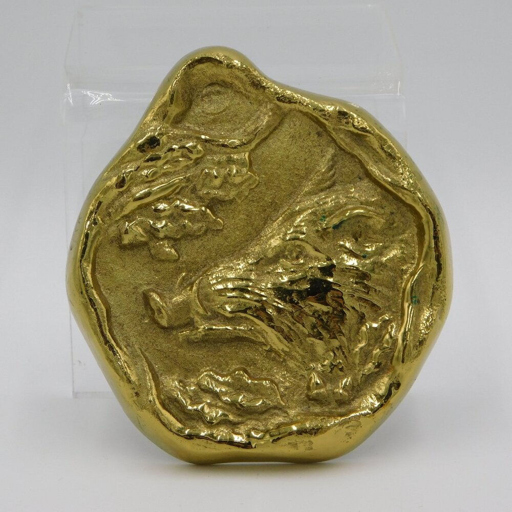 Boar's Head Resort Brass Paperweight | Vintage | Charlottesville | UVA | EUC